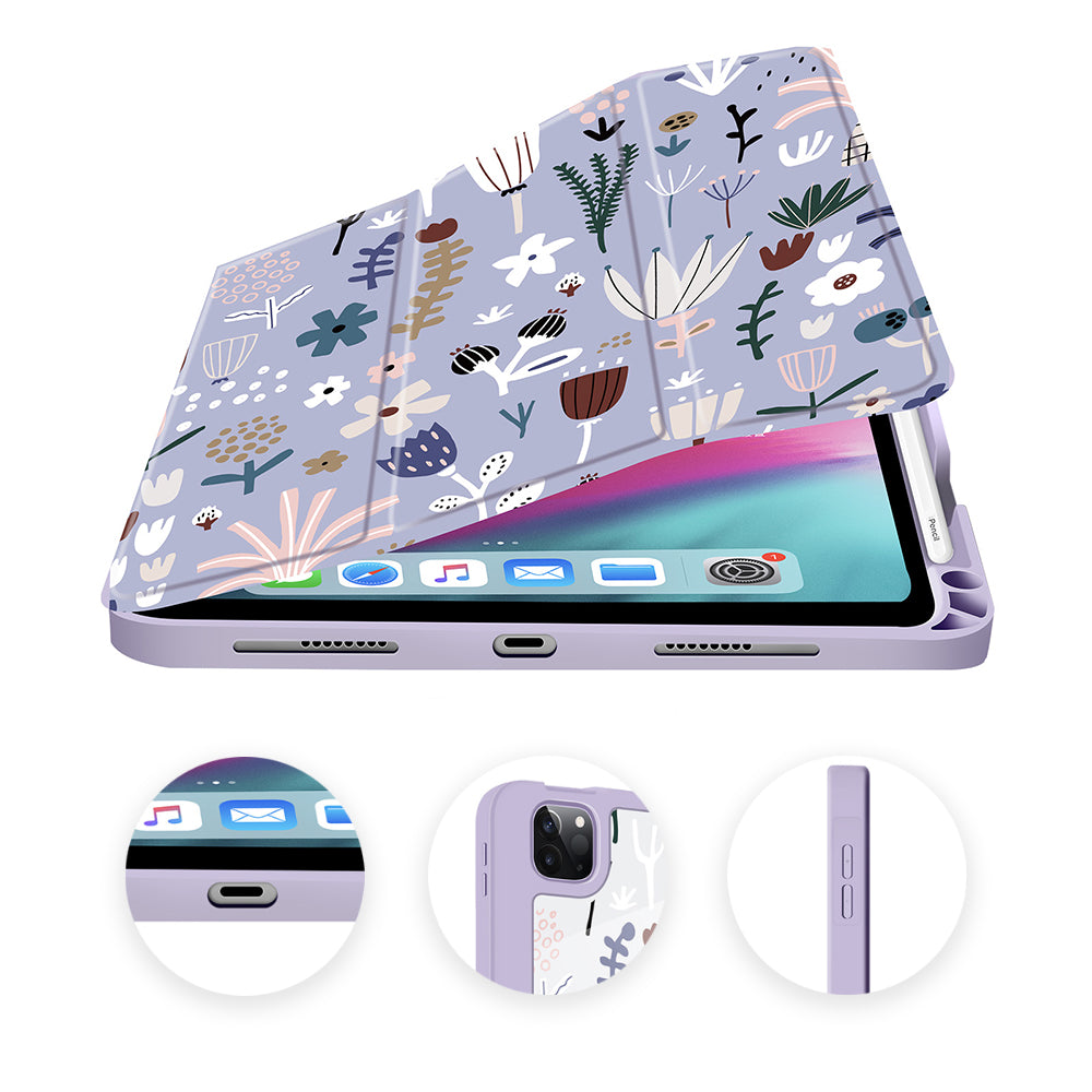 iPad Air 5/4 10.9 Inch/ iPad Pro 11 Inch Case| Soft TPU Floral Protective Shockproof Cover Tablet Case Cover |Soft Blue