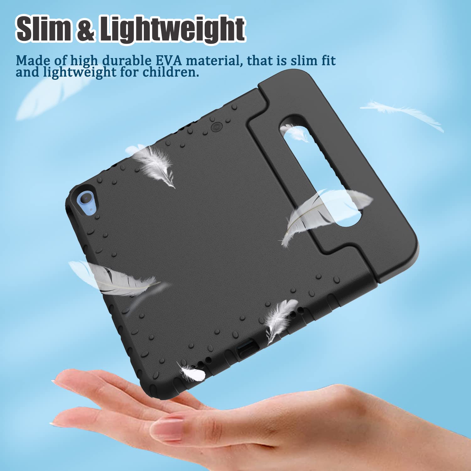 Kids Case for iPad 10 (10.9-Inch, 2022 Model, 10th Generation)| Shockproof Full-Body Handle Stand Tablet Protective Cover |Purple