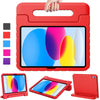 Kids Case for iPad 10 (10.9-Inch, 2022 Model, 10th Generation)| Shockproof Full-Body Handle Stand Tablet Protective Cover |Red