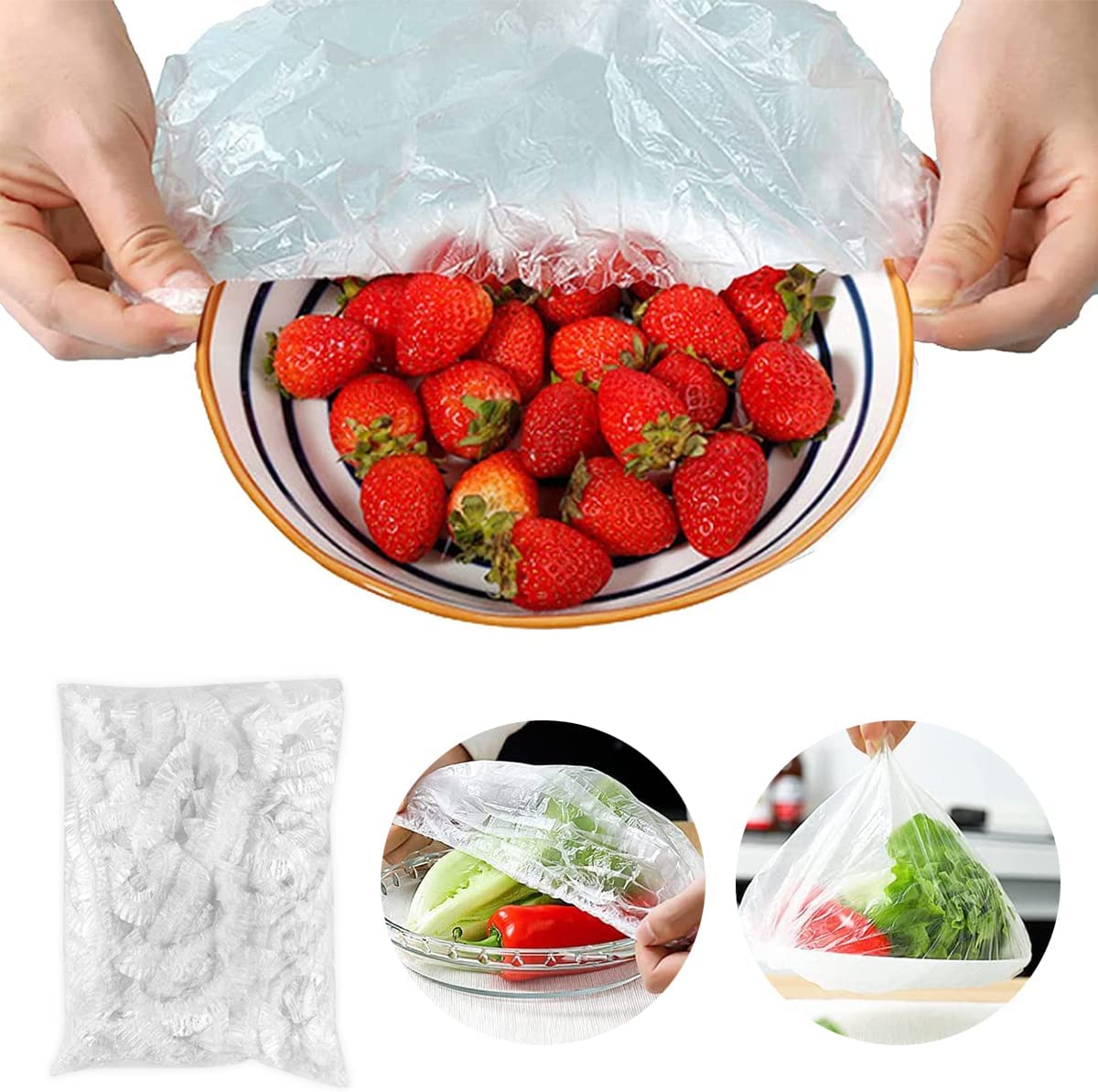 Disposable Elastic Food Storage Covers| Kitchen Wrap Seal Caps (200 Pieces)