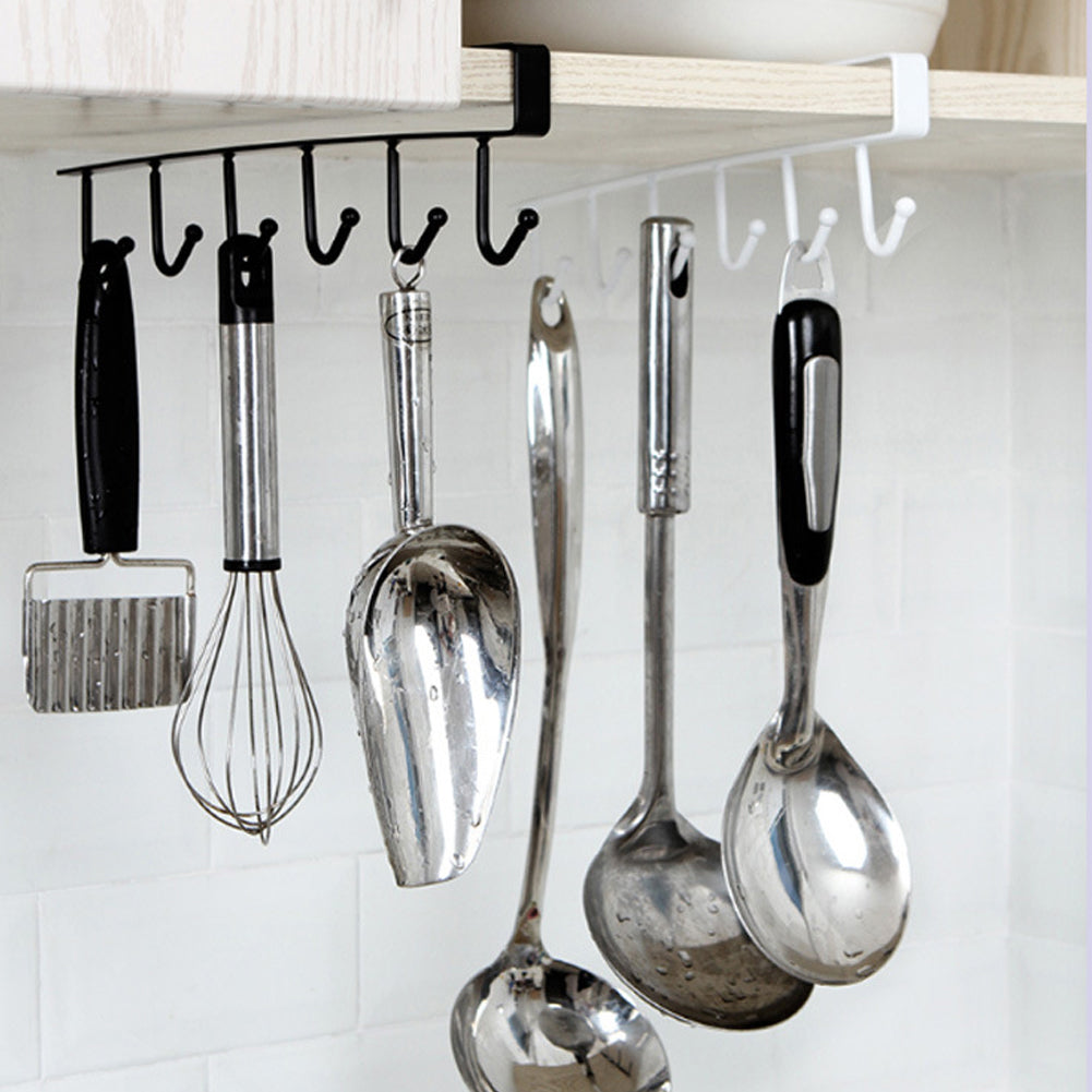O Ozone Mug Storage Organizer [ Hanging Cup Holder ] For Kitchen Utensils [ Hanging Kitchen Storage Rack ] Mug Holder - White
