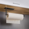 Kitchen Tissue Holder [ Towel Rack, Spoon Spatula Holder ] Adhesive Roll Tissue Dispenser Storage Rack - Black