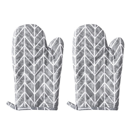 Cotton Oven Mitts ,Pot Holders Heat Resistant Cooking Gloves |  Grey Arrow Pattern