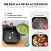 Silicone Air Fryer Liner 8.5inch [Pack of 2] Round Size from 3.5Ltr to 6.5 Ltr Air fryer Oven Accessories | Blue/Grey
