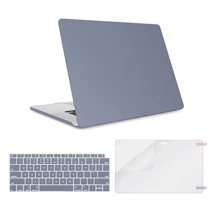 Matte Case For MacBook Air 13 inch   2022 -2018  A2337 M1 A2179 A1932 Retina Display with Touch ID Protective Plastic Hard Shell Cover - Lavender Grey