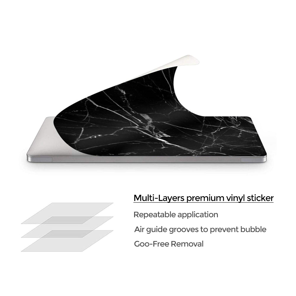 Vinyl Skin Decal Sticker For MacBook Air 13.6 inch M2 chip 2022 Model A2681 Protective Decorative Anti-Scratch Cover  - Black Marble