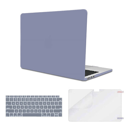 Matte Case For MacBook Air 13.6 inch 2022 A2681 M2 Chip with Liquid Retina Display Touch ID CaseCase&Keyboard Cover&Screen Protector - Lavender Grey