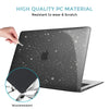 Glitter Bling Case for MacBook Pro 13.3 inch Case 2020- 2016 Release Model A1706 A1708 A1989 A2159 A2289 A2251 A2338 Laptop Hard Shell Cover Black