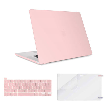 Matte Case For MacBook Pro 13 inch M2 2022-2016 A2338 M1 A2251 A2289 A2159 A1989 A1708 A1706 Casel&Keyboard Skin&Screen Protector- Rose Pink
