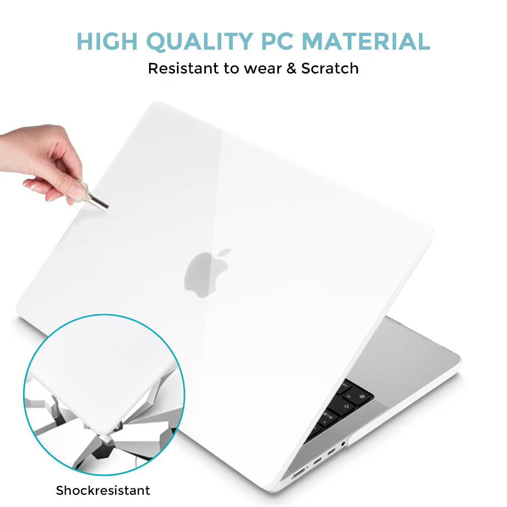 Crystal Clear Case For MacBook Pro 16 inch Case A2485 Plastic Hard Shell Cover for 2021 MacBook Pro 16.2 with M1 Pro / M1 Max Chip & Touch ID - Clear