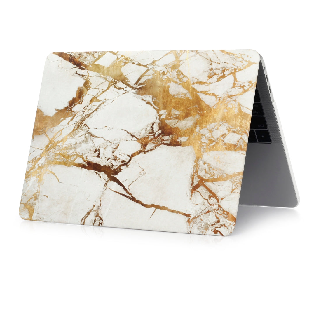 Marble Pattern Hard Case | MacBook Pro 14 inch A2442 2021 MacBook Pro 14.2 with M1 Pro / M1 Max Chip & Touch ID| White & Gold Marble