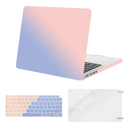 Matte Case Combo | MacBook Pro 14 inch A2442 2021 MacBook Pro 14.2 with M1 Pro / M1 Max Chip & Touch ID | Gradient Pink &Blue