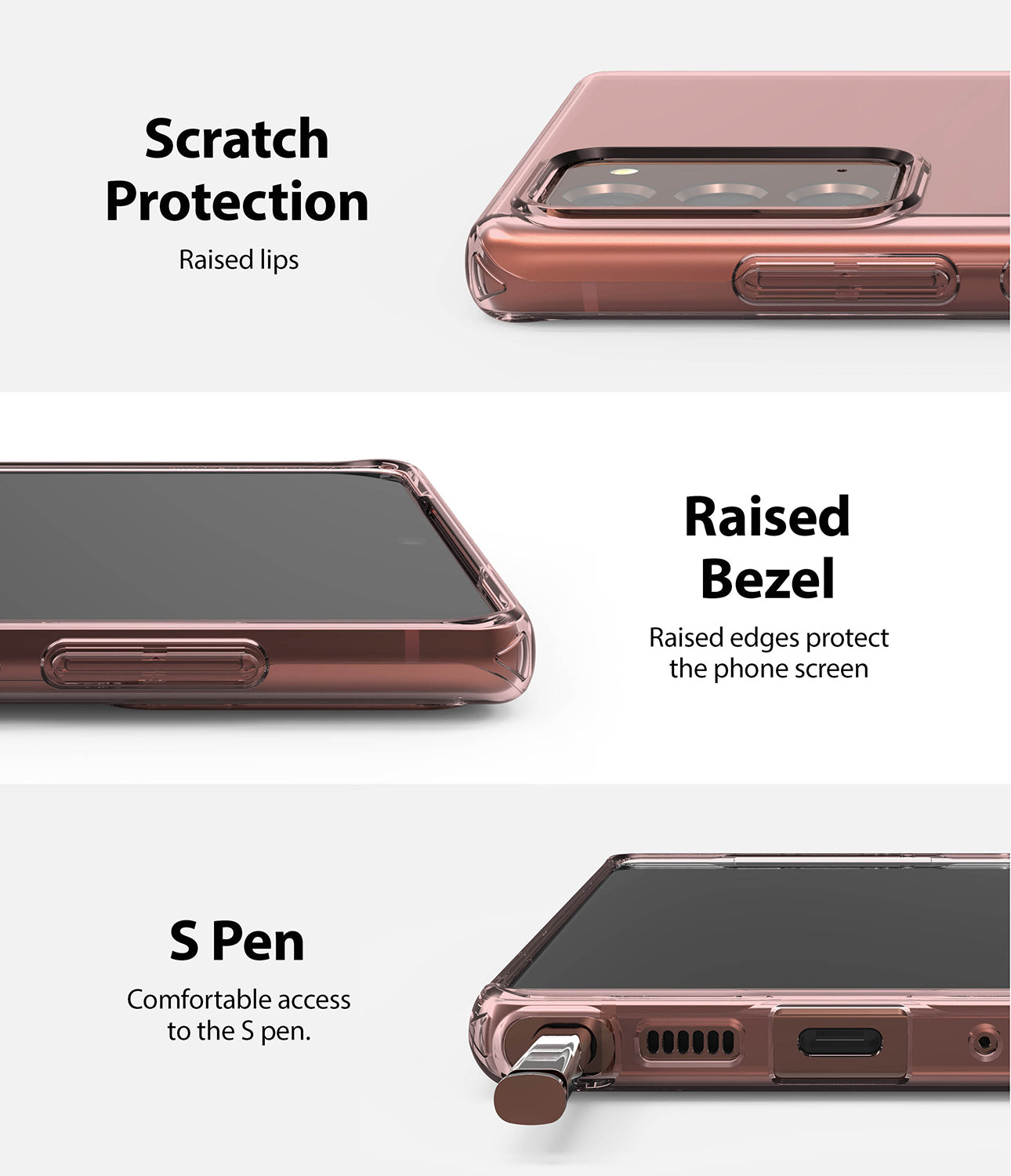 Samsung Note 20 Ringke Air Case Rose Gold