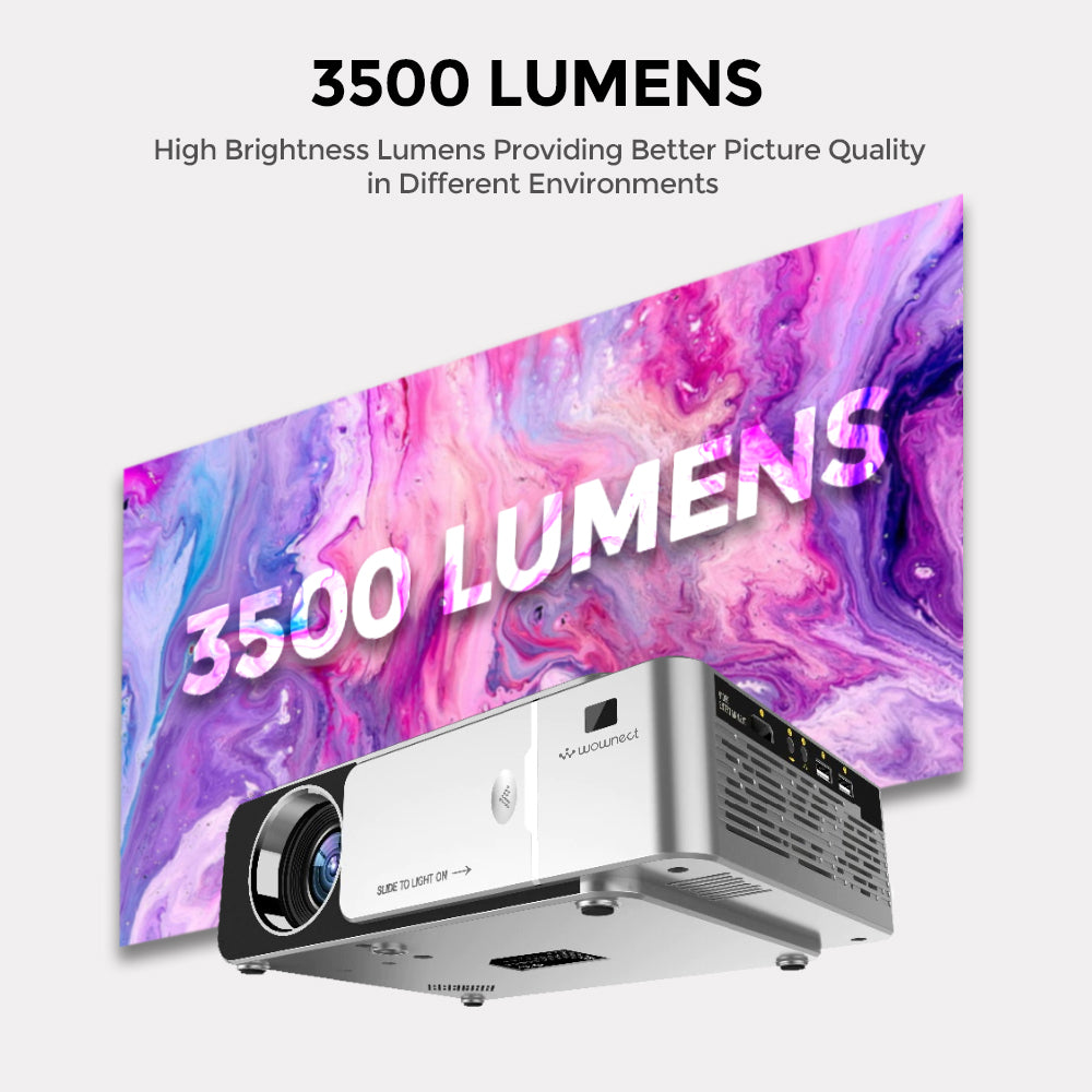Android Projector |3500 Lumens/Screen Size upto 120 inch| Native Res 720P|Bluetooth Wifi Projectors