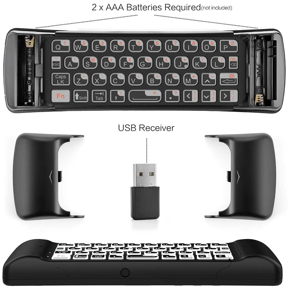 Minix A3 Backlit Remote For Android TV Box, PC Mini QWERTY Wireless Keyboard with Backlit Buttons & Six-Axis Gyroscope Remote with Voice Input