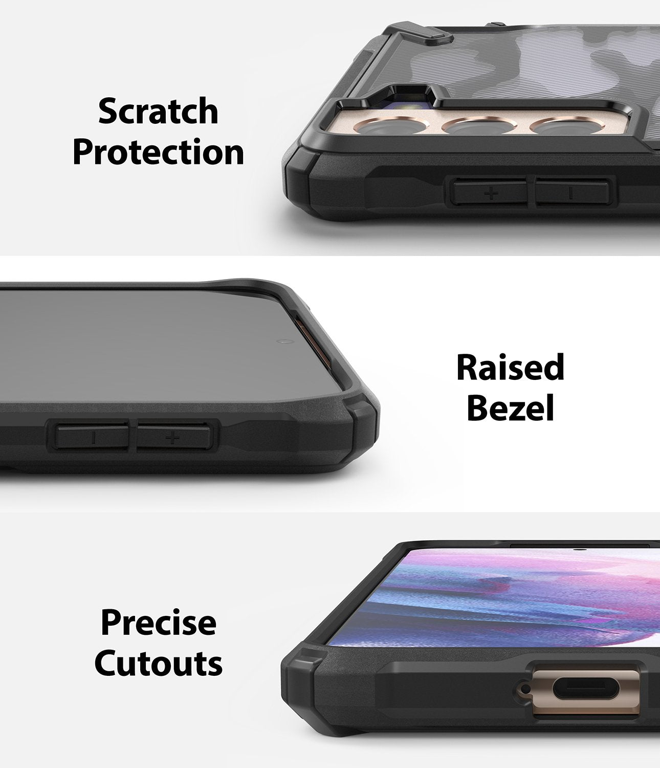 Samsung S21 Ringke Fusion X Case Camo Black