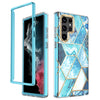 Samsung Galaxy S22 Ultra 5G Max| Marble Shockproof Bumper Stylish Slim Phone Cases |Blue Marble