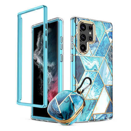Marble Bundle for Samsung Galaxy S22 5G Ultra Case + Galaxy Buds Case |Blue