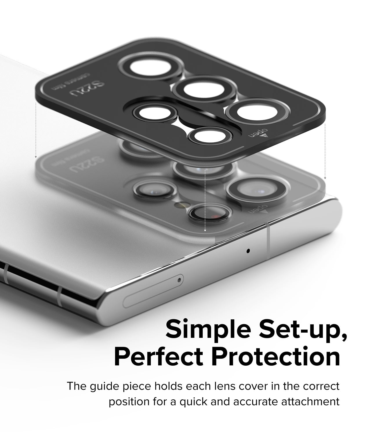 Samsung Galaxy S22 Ultra Lens Protectors| Camera Lens Frame Glass| Black
