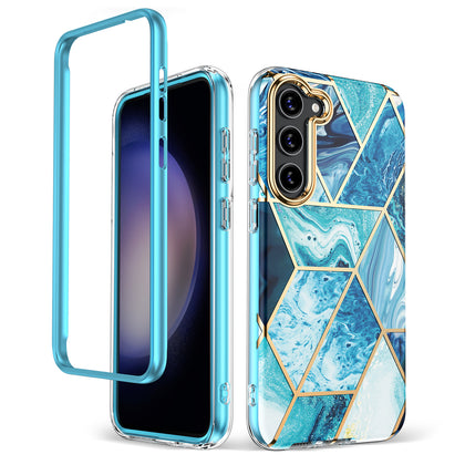Samsung Galaxy S23 Plus 5G | Marble Shockproof Bumper Stylish Slim Phone Cases | Blue Marble