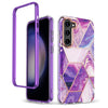 Samsung Galaxy S23 Plus 5G | Marble Shockproof Bumper Stylish Slim Phone Cases | Purple Marble