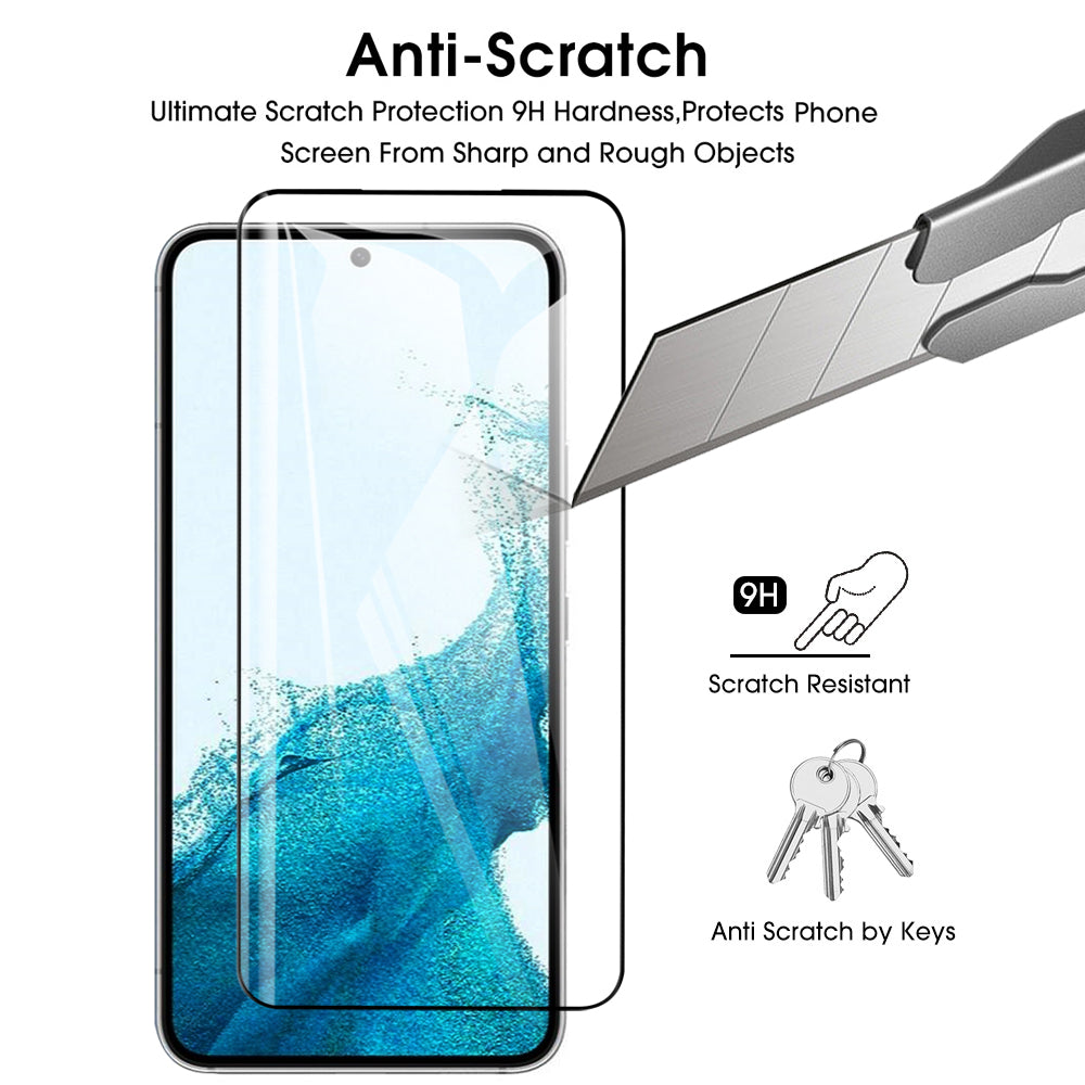Pack Of 2 for Samsung Galaxy S23 Plus Screen Protector | Tempered Glass Screen Protector - Black