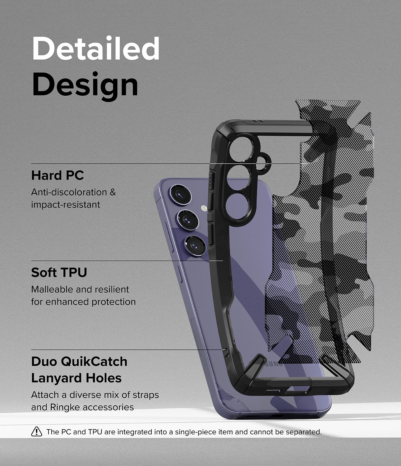 Samsung Galaxy S24 Plus Case Cover | Fusion X Design Series |Camo Black