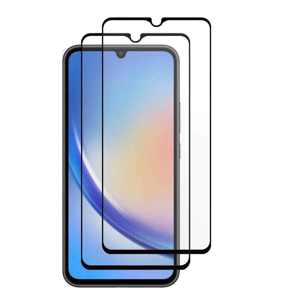 Pack Of 2 for Samsung Galaxy A34 5G Screen Protector | Tempered Glass Screen Protector - Black