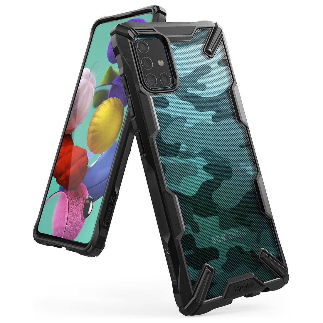 Samsung A51 Ringke Fusion X Case Camo Black