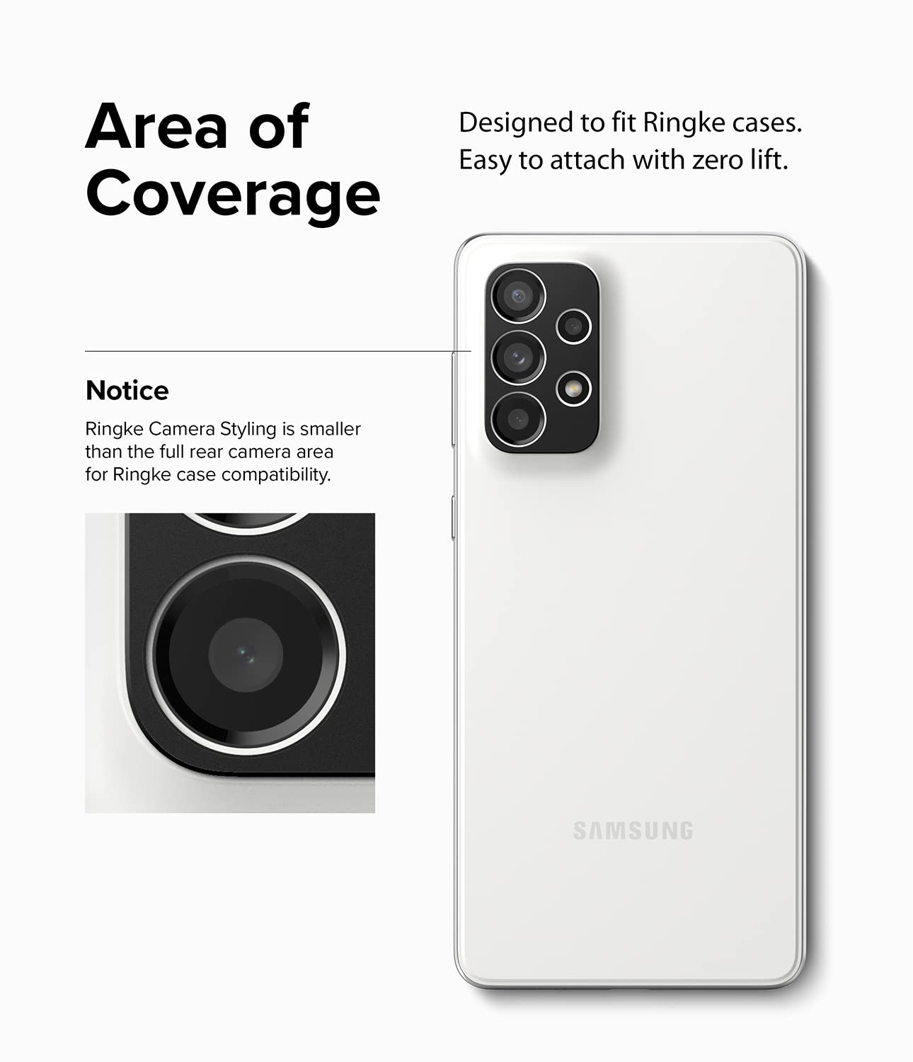 Samsung Galaxy A73 5G / A53 5G / A33 5G Lens protectors| Camera Styling| Black