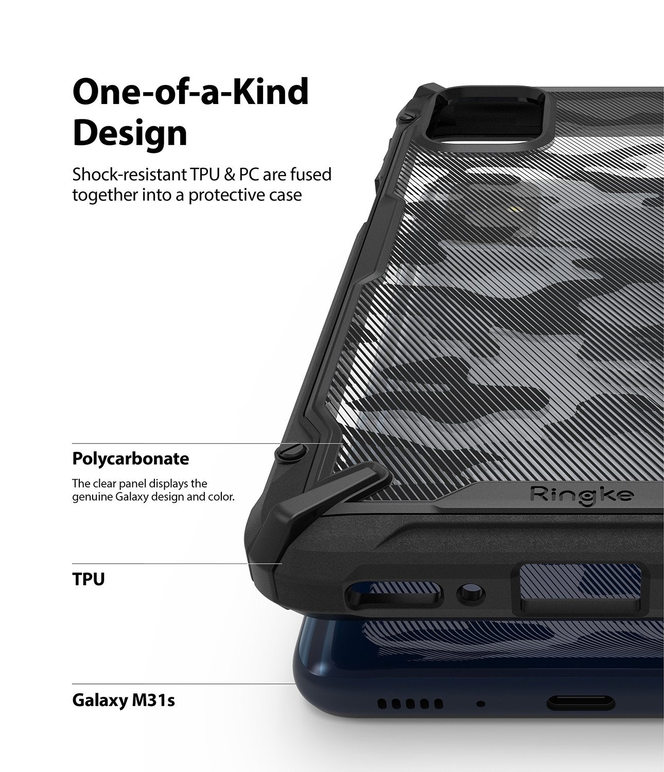 Samsung M31S Ringke Fusion X Case Camo Black