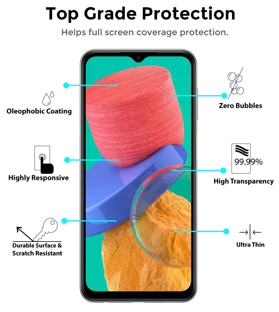 Samsung Galaxy M33 5G Screen Protector | Tempered Glass | 2 Pack - Black