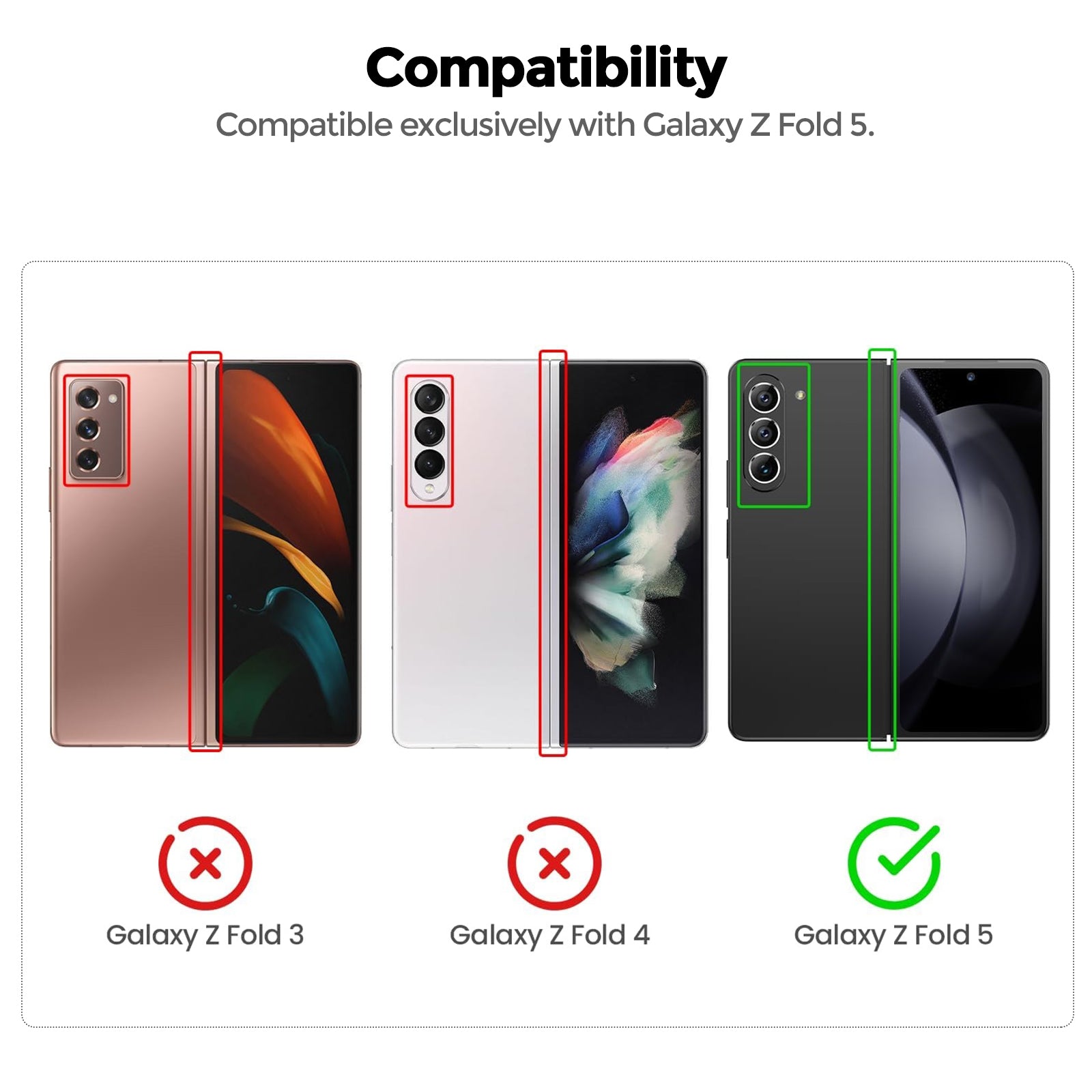 Samsung Galaxy Z Fold 5 Case Cover | Slim PC Cover With Elastic Hand Strap | Clear