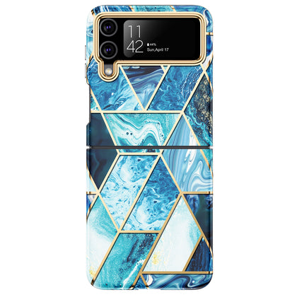 Samsung Galaxy Z Flip 4 Case | Slim Marble Shockproof Bumper Stylish Phone Cover |  Blue