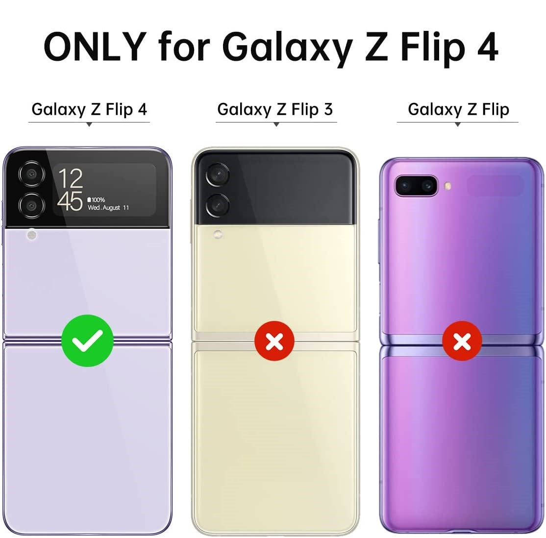 Samsung Galaxy Z Flip 4 Case + Galaxy Buds Case | Marble Pattern Phone Cover |  Purple
