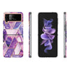 Samsung Galaxy Z Flip 4 Case | Slim Marble Shockproof Bumper Stylish Phone Cover |  Purple