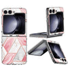 O Ozone - Case for Samsung Galaxy Z Flip 5 Full-Body Smooth Gloss Finish Marble Shockproof Bumper Stylish Cover (Pink)
