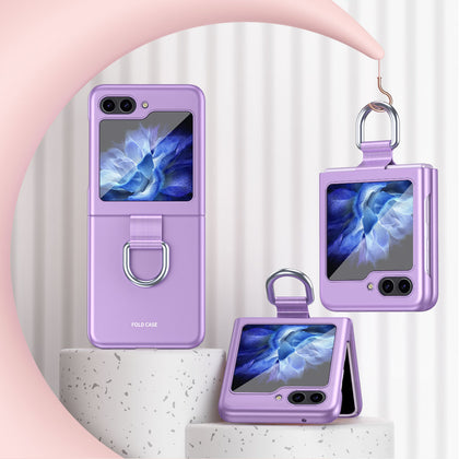 Samsung Galaxy Z Flip 5 Case Cover | Hard PC Phone Case with Ring Holder  | Lavendar