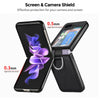 Samsung Galaxy Z Flip 5 Case Cover | Leather Case With Ring Holder | Black