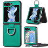 Samsung Galaxy Z Flip 5 Case Cover | Leather Case With Ring Holder | Green