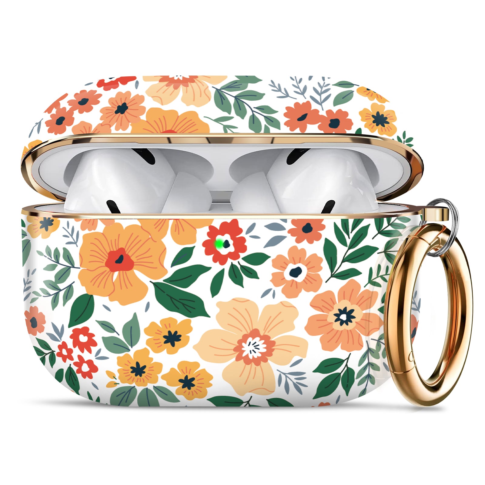 AirPods Pro Case | Cute Flower Skin Hard PC Shockproof Protective Cover | Off white