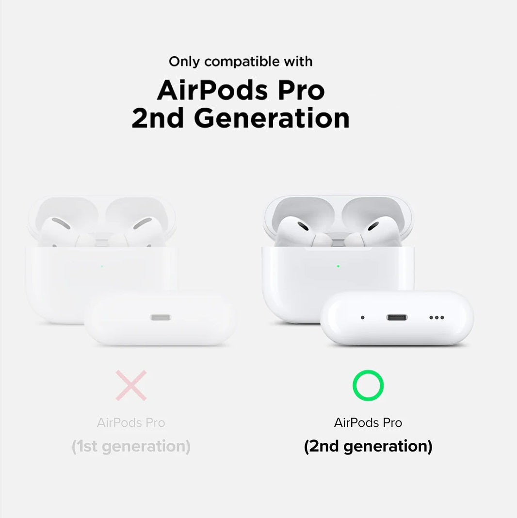 O Ozone - Case for Airpods Pro 2nd Generation - Black With White Hearts