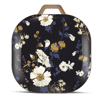 Samsung Galaxy Buds Live Case (2020) /Buds 2 /Buds Pro Case |Cute Patterns Hard Shell Protective Cover | Black With Flower