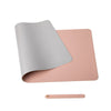 Double-Sided Universal Desk Mat, Desktop & Keyboard Mat, Large Mouse Pad PU Leather Waterproof Mat for Office Laptops  [80x40cm] - Silver, Pink