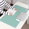 Double-Sided Universal Desk Mat, Desktop & Keyboard Mat, Large Mouse Pad PU Leather Waterproof Mat for Office Laptops  [80x40cm] - Purple, Pink
