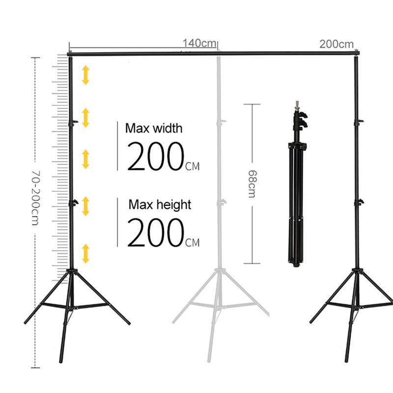 2mx2m Photography Adjustable Background Stand, Photography Studio Photo Video Backdrop Support System Kit  No Backdrop Included