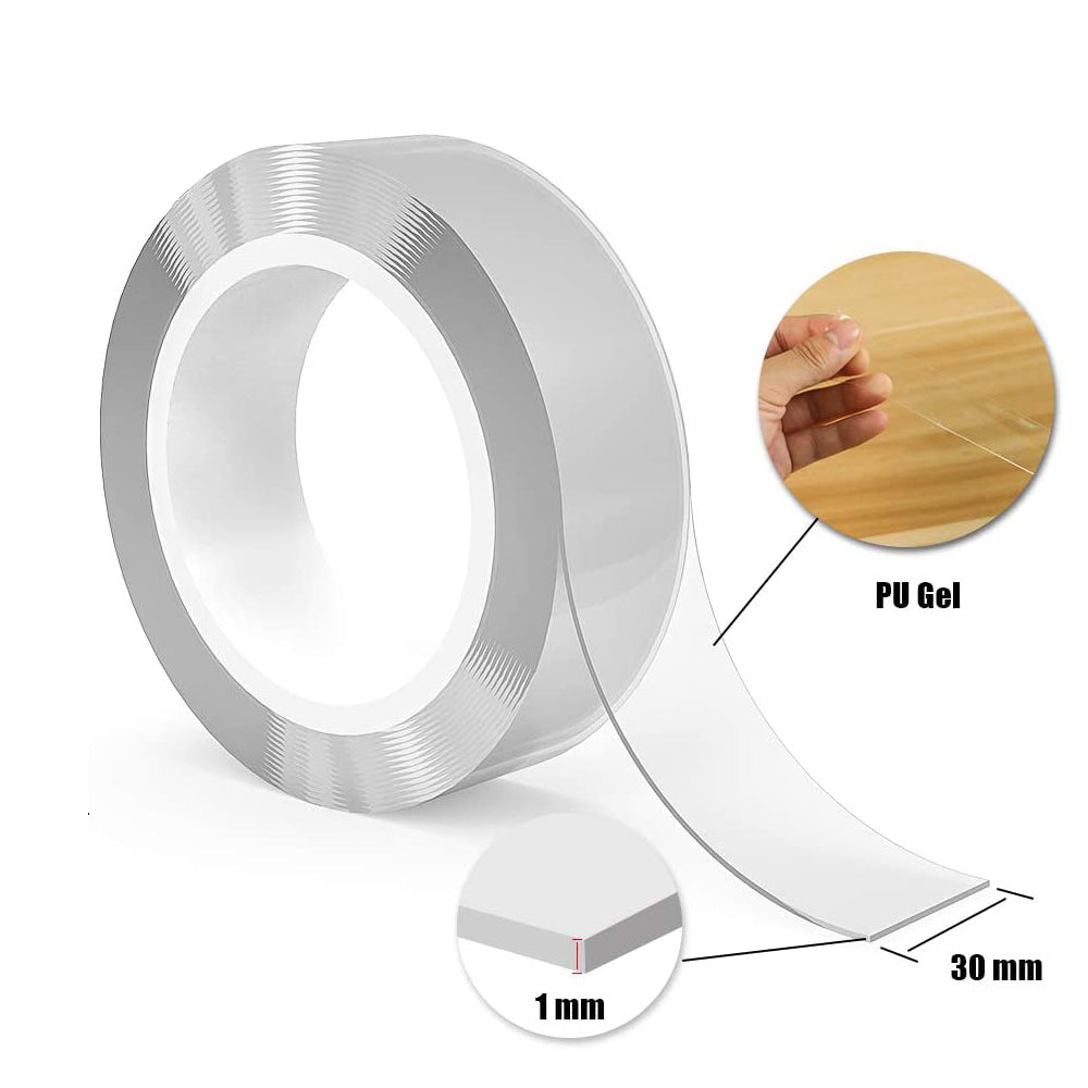 3M Strong Adhesive Double Sided Tape Heavy Duty for Kitchen and Home Use, Transparent Traceless Acrylic Tape