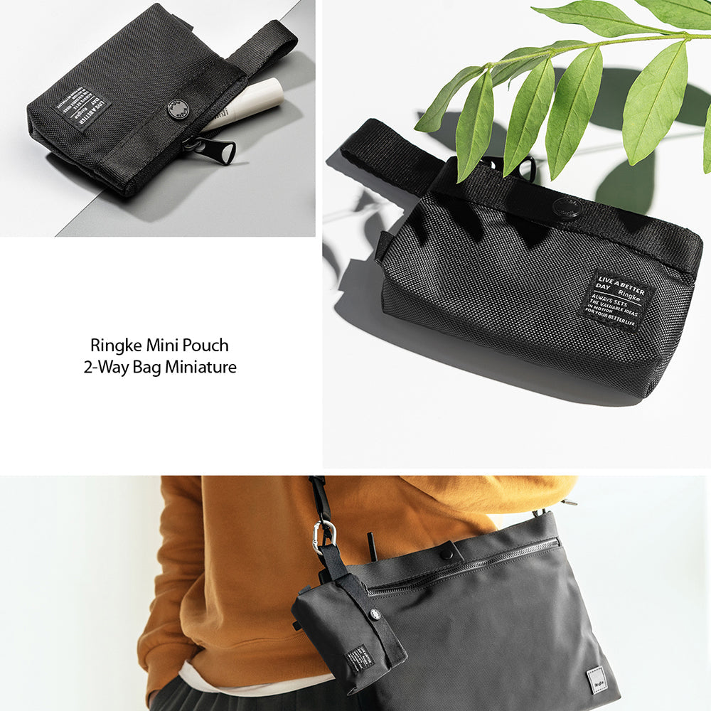 Mini Pouch| 2-Way Bag Miniature (Black)