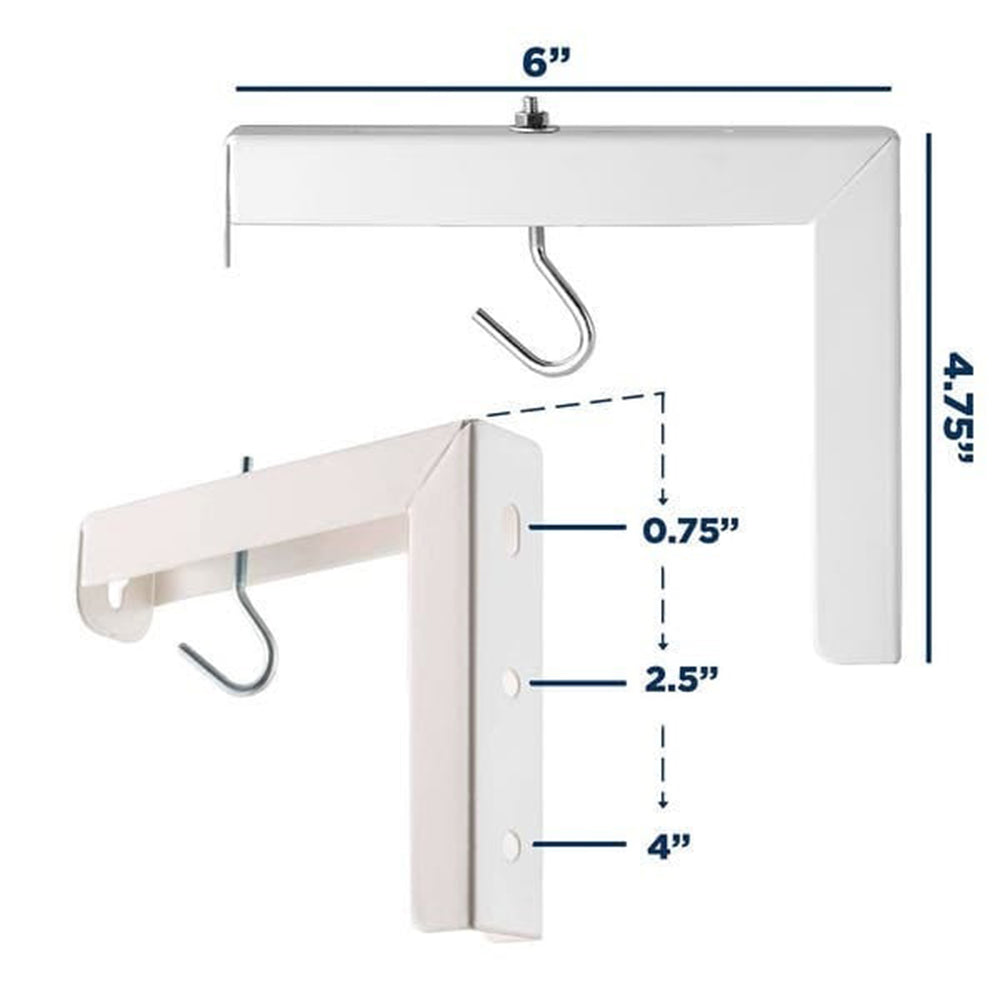 Projector Screen L-Bracket Ceiling or Wall Mount Hanging Universal Adjustable Extension with Hook Manual Kit 6