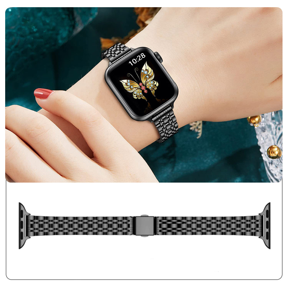 O Ozone - Slim Metal Straps for Apple Watch Band Series SE | 8 | 7 | 6 | 5 | 4 | 3 | 2 | 1 - Silver & Gold